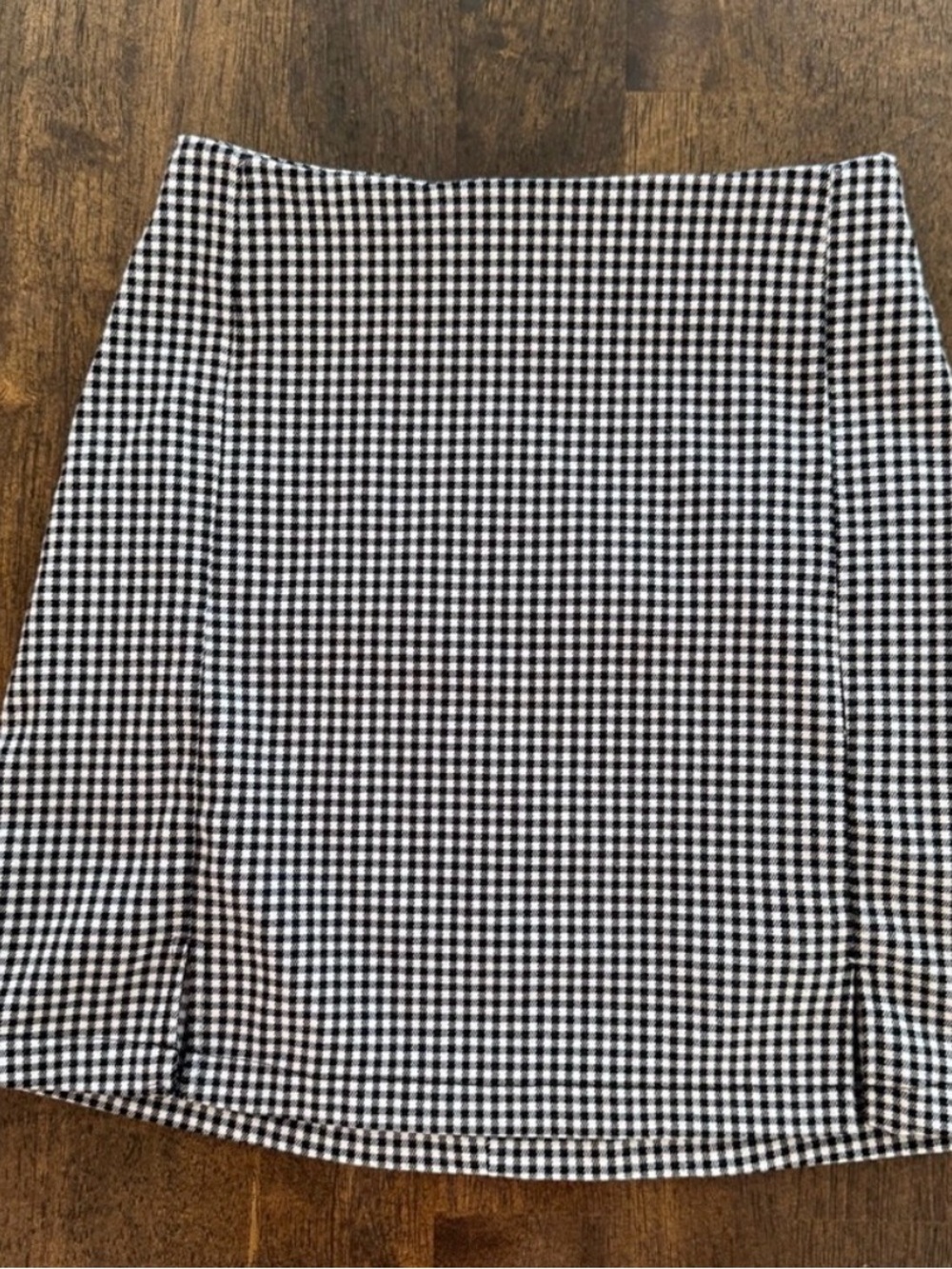 J Galt Black & White Gingham A-Line Skirt